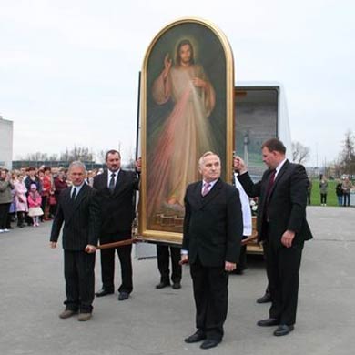 Nawiedzenie obrazu Jezusa Miłosiernego i relikwii apostołów Miłosierdzia Bożego 2013 - Parafia Fatimska